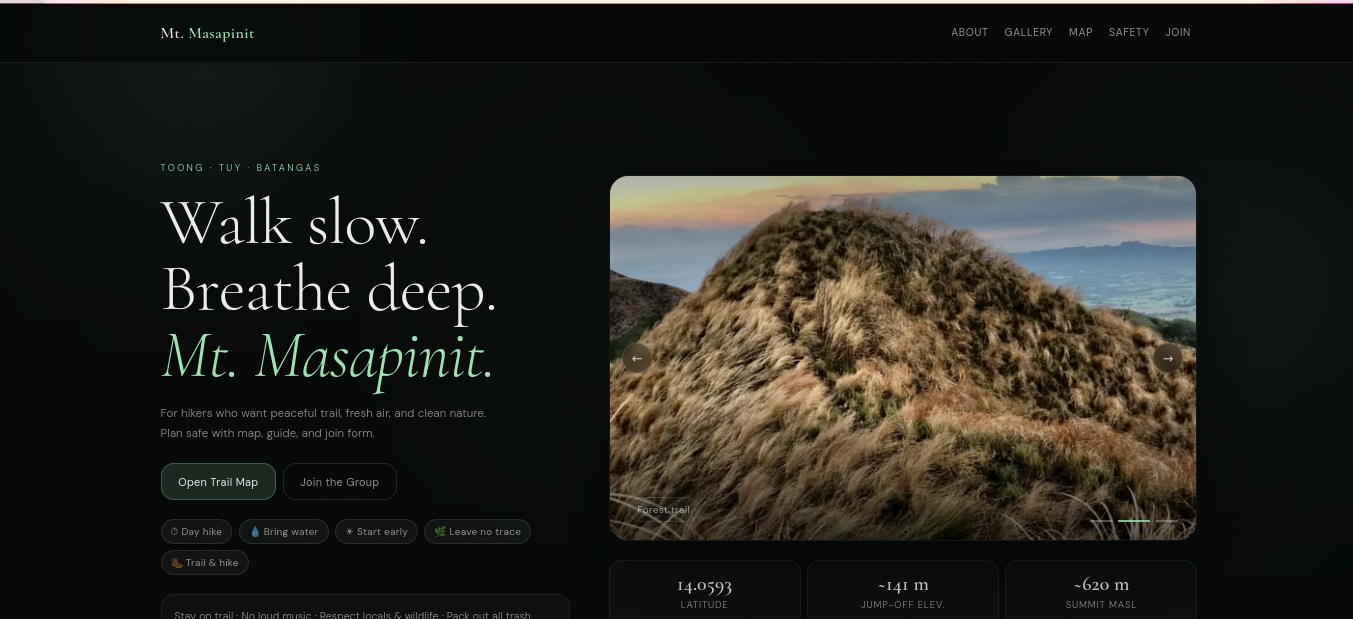 Mt. Masapinit Website
